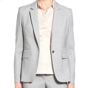 BOSS Women's 100% Virgin Wool Jeshina Blazer One Button Size 4 Light Gray $625